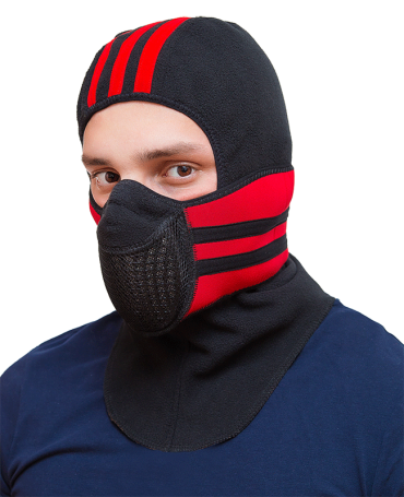 Тепловая маска Балаклава 3 в 1 ТМ 1.4. (черно-красная) САЙВЕР|SAYVER