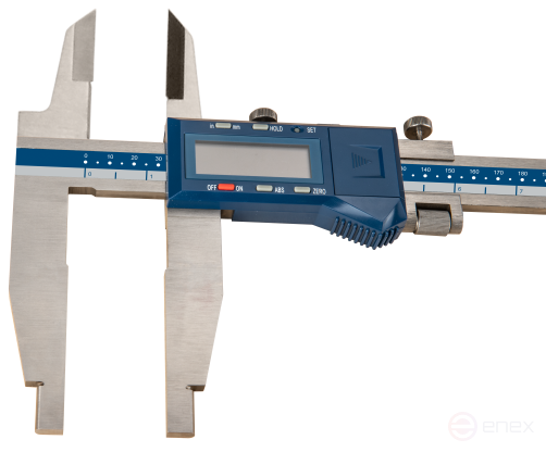 IP54 digital vernier caliper with reinforced construction, rounded and standard jaws, micro-feed 0-1000 mm/0-40"; 0.01mm/0.0005" sponge length 150 mm
