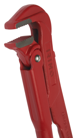 Pipe wrench with straight jaws, 2"