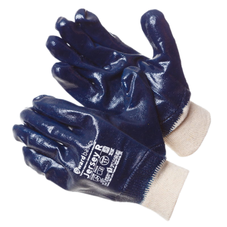 Nitrile coated gloves cuffs elastic band Gward Jersey R