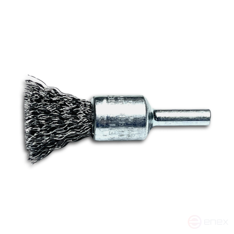 Brush, corrugated brush, D17 mm, shank 6 mm, length 65 mm, steel corrugated wire STA 0.50 mm, length of the working part 22 mm