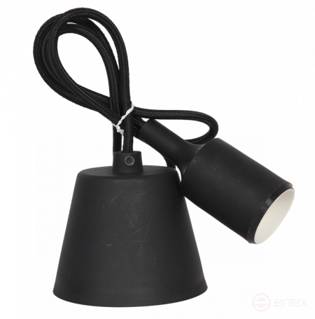 E27 Silicone Cartridge with 1m Cord Black IN HOME