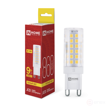Лампа светодиодная LED-JCD 9Вт 230В G9 3000К 860Лм IN HOME