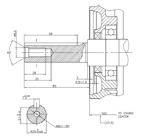 Двигатель Loncin LC190FD(S) (A5 type) D25