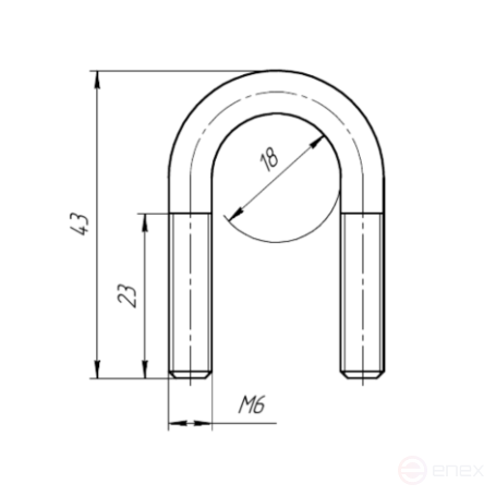 Керн Комплект хомут U образный гост 24137-80 м6х18 + 2 гайки + 2шайбы. Оцинкованный. 10 комплектов RKU00060202001-10