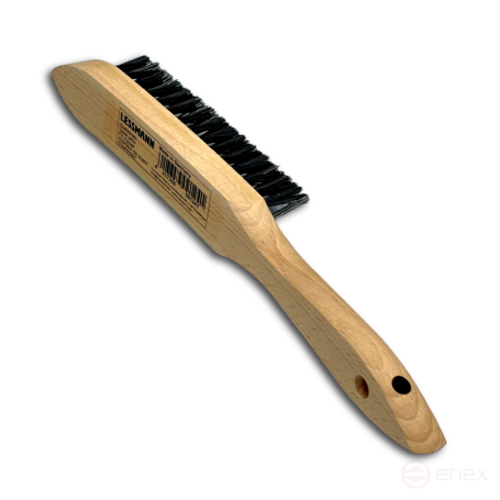 Щетка ручная для угловых швов, 3 рядная, нержавеющая проволока RO8 прямая 0,30 мм, не магнитная, высота ворса 35 мм