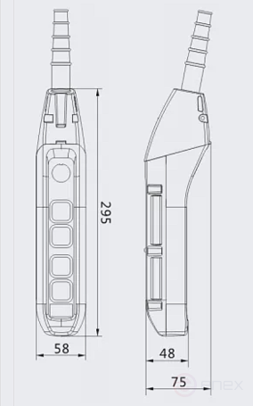 OCALIFT Пульт управления 4 кнопки М5 1 скорость, стоп, IP55 TNHA1-62F