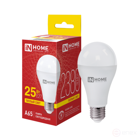 LED Lamp LED-A65-VC 25W 230V E27 3000K 2380Lm IN HOME