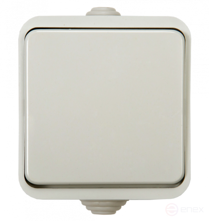 Выключатель одноклавишный AQUA белый полугерметичный 3100 IN HOME