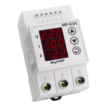 Multifunctional voltage relay MR-63A on DIN rail
