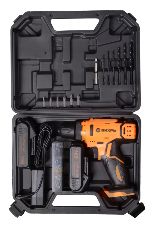 Cordless screwdriver drill Vortex DA-16L-2KA with a set of accessories of 65 items