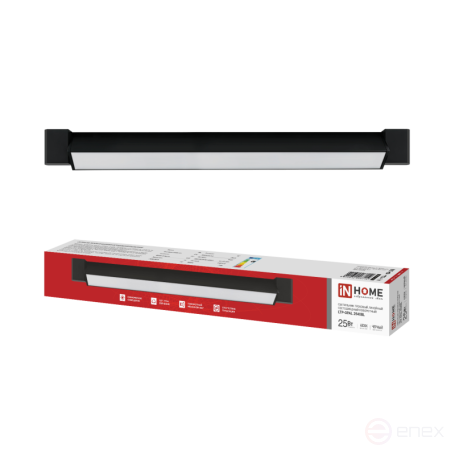 Светильник трековый линейный светодиодный поворотный LTP-OPAL 2540BL 25Вт 4000К 120гр 465мм черный IN HOME