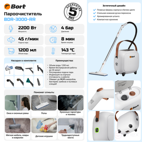Steam cleaner BORT BDR-3000-RR