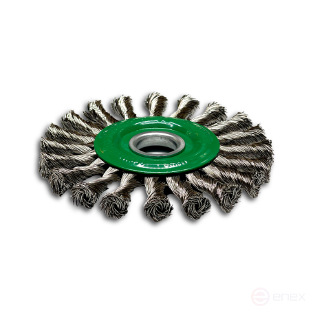 Щетка дисковая жгутовая, Д125 мм, ширина 14 мм, 20 жгутов, нержавеющая прямая проволока ROH 0,50 мм, посадка М14
