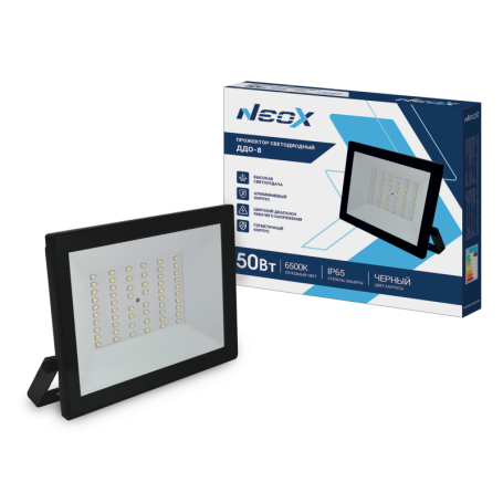 Прожектор светодиодный ДДО-8 50Вт 230В 6500К 5000Лм 100лм/Вт IP65 черный NEOX