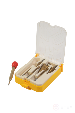 Multifunctional set with Skole countersink (step drill 4-12, 4-20, 4-32, core, milling drills 3/6/8 mm) (7 pcs/pack) SS4-7