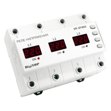 Voltage relay for 3-phase phase input Vp-3F40A on DIN rail
