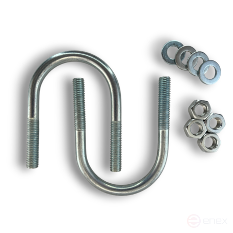 Керн Комплект хомут U образный гост 24137-80 м12х70 + 2 гайки + 2шайбы. Оцинкованный. 5 комплектов RKU00120702005