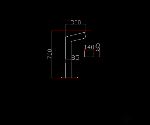 Опора освещения прямоугольного свечения стальная в сборе Mosvolt JX-LT-GL -15w