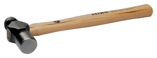 Hammer with round striker and handle made of American hazel, 440 g