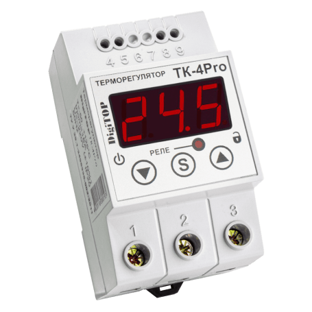 Temperature controller TK-4 PRO on DIN rail