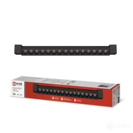 Светильник трековый линейный светодиодный поворотный LTR-02R-TL 3040B 30Вт 4000К 475мм 24 градуса черный серии TOP-LINE IN HOME