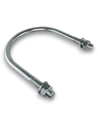 Керн Комплект хомут U образный гост 24137-80 м16х160 + 2 гайки + 2шайбы. Оцинкованный. 1 комплект RKU00161602001