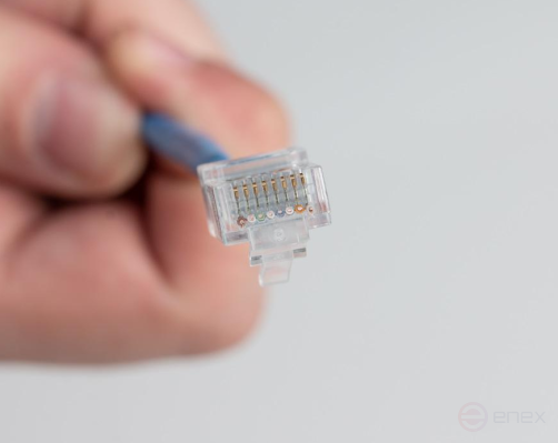 Коннектор сквозной (проходной) RJ-45 (8P8C) Cat.5e, RIPO, универсальные ножи (упк.20шт.)