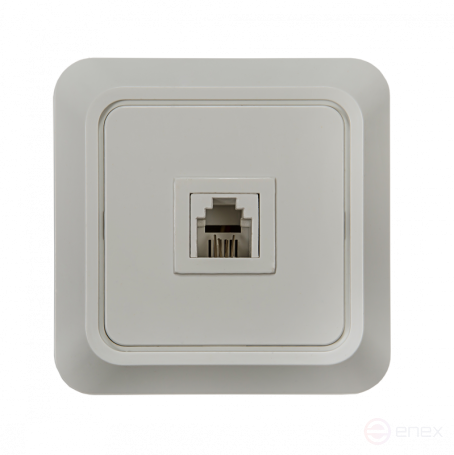 Розетка телефонная BOLLETO белая накладная 7034 IN HOME