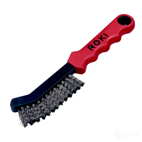 Щетка ручная для тормозных колодок, 2х12/13 рядная, 225х12/18 мм, стальная гофрированная проволока STA 0,30 мм, высота ворса 22 мм