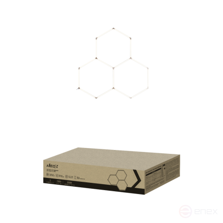 Светильник светодиодный ДБО-HEXAGON 3С-15065 150Вт 230В 6500К 3 соты 0.5м шнур с вилкой 1617x1611мм NEOX