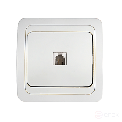 Розетка компьютерная одинарная RJ-45 CLASSICO белая 2131 IN HOME