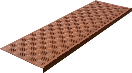 Anti-slip pad on the step lightweight corner (rubber tread) 900x300x30 mm, brick