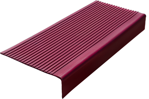 Противоскользящая накладка на ступень средняя угловая (Проступь резиновая) 750х330х100 мм, красная
