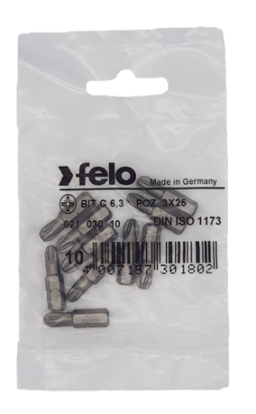 Felo Bit Cross series Industrial PZ 3X25, 10 pcs 02103010