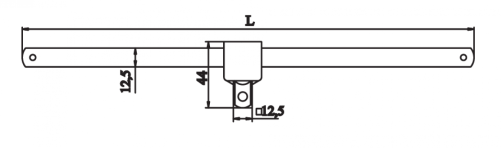 Key with connecting square small 210mm