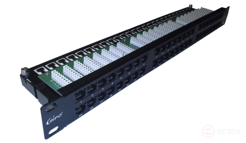 Патч-панель высокой плотности 19", 1U, 48 портов RJ45, категория 5е RIPO
