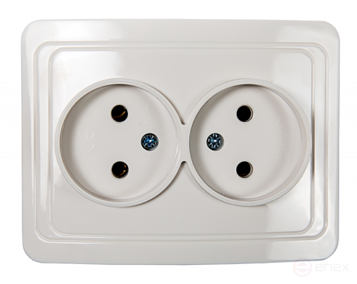 Розетка двойная CLASSICO белая 2102 IN HOME