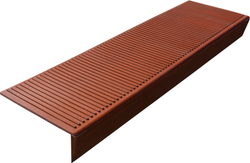 Anti-slip pad on the large corner step (Rubber tread) 1100*305*110 mm, brick