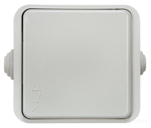 Розетка одинарная с крышкой AQUA белая полугерметичная 3110 IN HOME