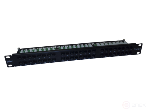 Патч-панель высокой плотности 19", 1U, 48 портов RJ45, категория 5е RIPO