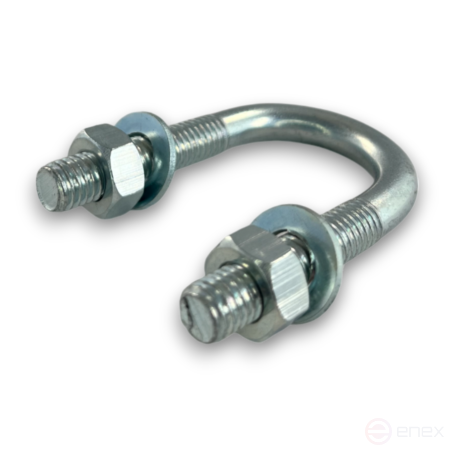 Керн Комплект хомут U образный гост 24137-80 м8х25 + 2 гайки + 2шайбы. Оцинкованный. 10 комплектов RKU00080252010