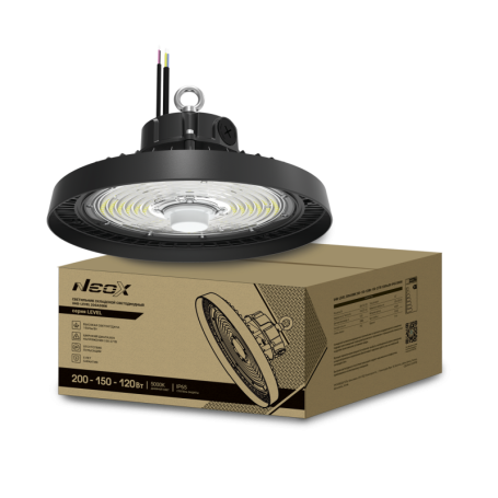Warehouse LED lamp UHB-LEVEL 200A50BK 200/150/120W 100-277V 30000Lm 150Lm/W 5000K 5 years NEOX