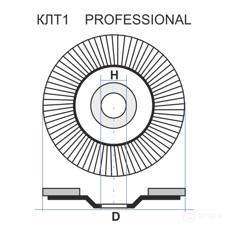 Круг лепестковый торцевой КЛТ 1 180 22.23 Ткань A 24 80