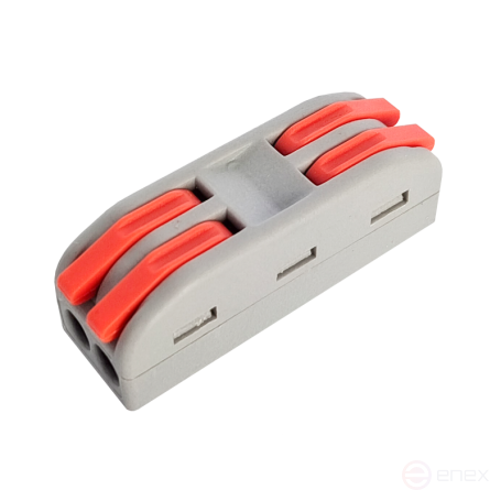 Клемма проходная КП 222-2412 с рычагами 2 полюса 0.08-2.5/4мм2 (10шт./уп.) IN HOME