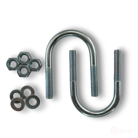 Керн Комплект хомут U образный гост 24137-80 м10х50 + 2 гайки + 2шайбы. Оцинкованный. 10 комплектов RKU00100502010