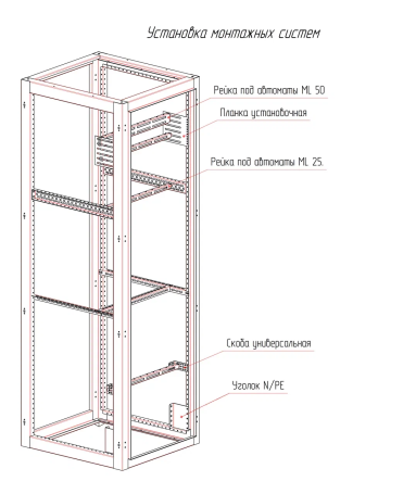 MULTICOLOR Рейка под автоматы ML25 (1000) (ШхВ) Sоц 1,5 мм