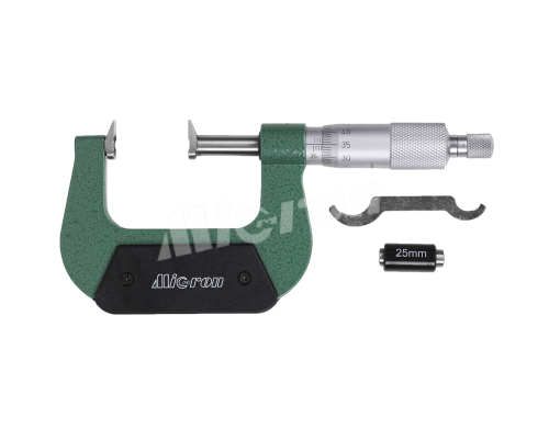 Tooth - measuring micrometer MZ - US - 50 0.01 with a truncated heel and screw