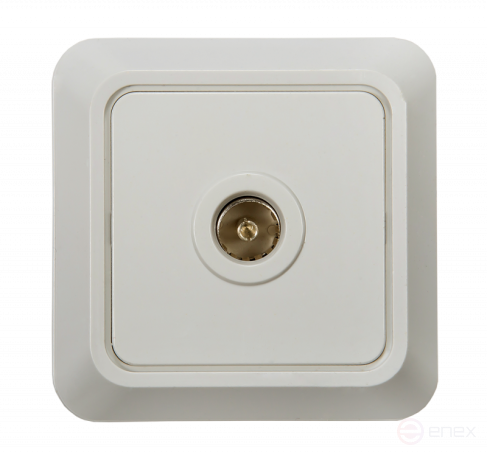 Розетка телевизионная BOLLETO белая накладная 7027 IN HOME