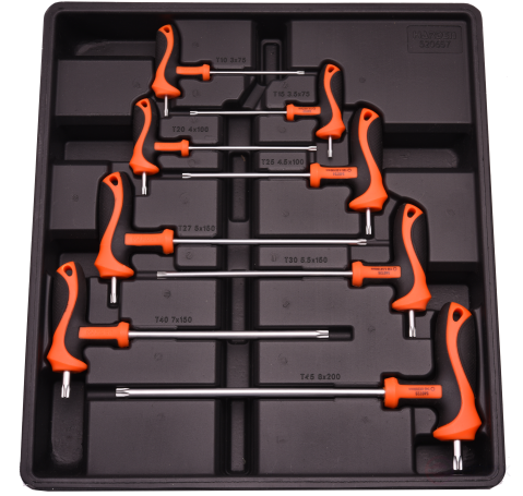 Набор из 8 ключей TORX с Т-образной рукояткой 3-8мм CRV // HARDEN